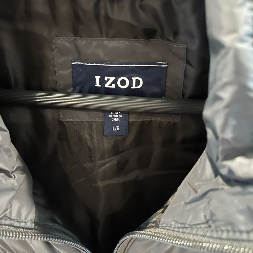 IZOD Advantage Performance puffer mens large vest Gray EUC